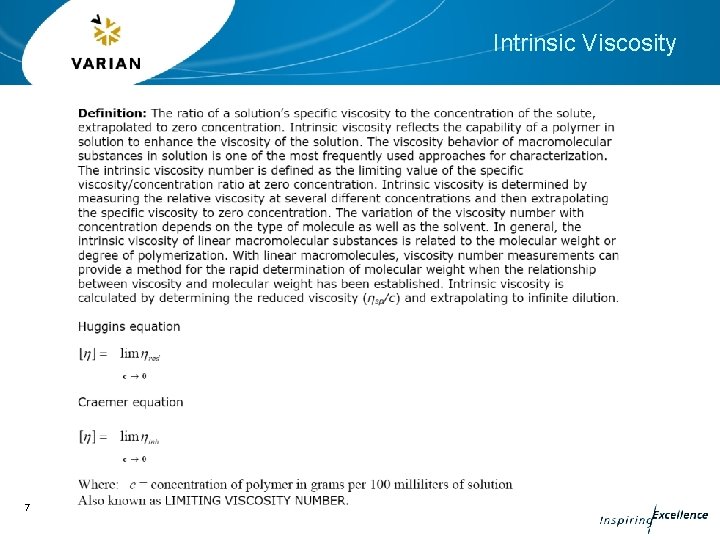 Intrinsic Viscosity 7 