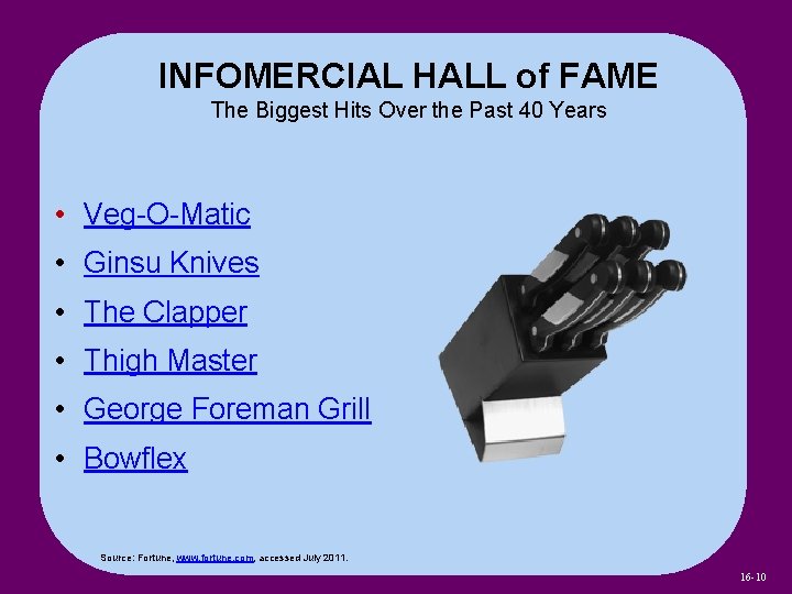 INFOMERCIAL HALL of FAME The Biggest Hits Over the Past 40 Years • Veg-O-Matic