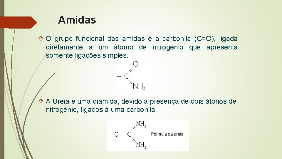Amidas O grupo funcional das amidas é a carbonila (C=O), ligada diretamente a um Amidas O grupo funcional das amidas é a carbonila (C=O), ligada diretamente a um