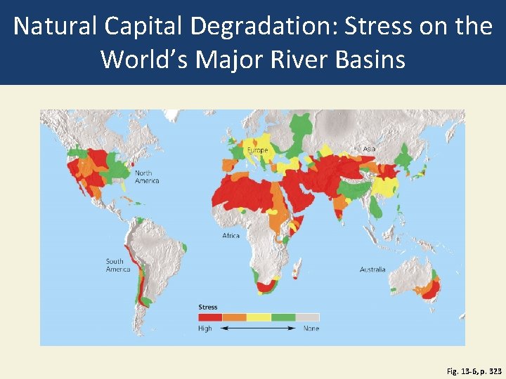 Natural Capital Degradation: Stress on the World’s Major River Basins Fig. 13 -6, p.