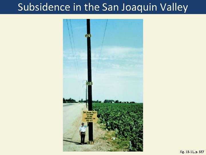 Subsidence in the San Joaquin Valley Fig. 13 -11, p. 327 