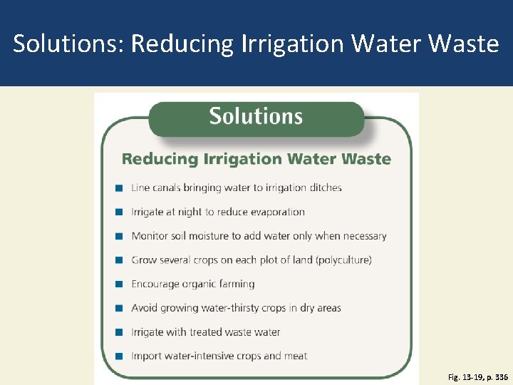 Solutions: Reducing Irrigation Water Waste Fig. 13 -19, p. 336 