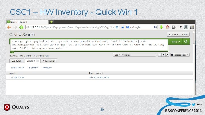 CSC 1 – HW Inventory - Quick Win 1 u Asset Inventory Discovery Tool CSC 1 – HW Inventory - Quick Win 1 u Asset Inventory Discovery Tool
