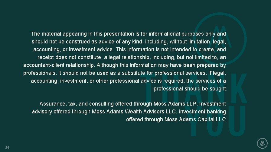 The material appearing in this presentation is for informational purposes only and should not The material appearing in this presentation is for informational purposes only and should not