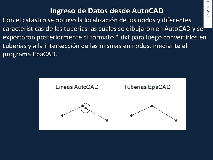 Ingreso de Datos desde Auto. CAD E P A N E T Con el