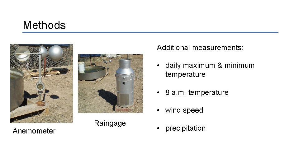Pan Evaporation Rates of Southeastern Arizona Alison Radei
