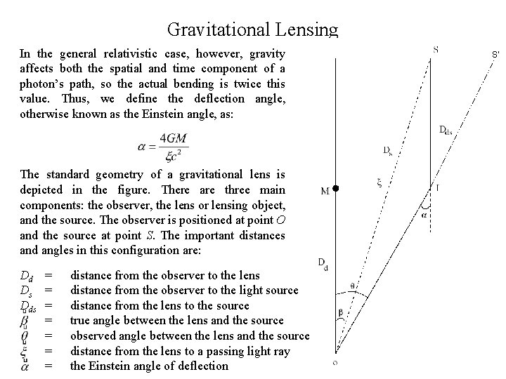 Gravitational Lensing In the general relativistic case, however, gravity affects both the spatial and