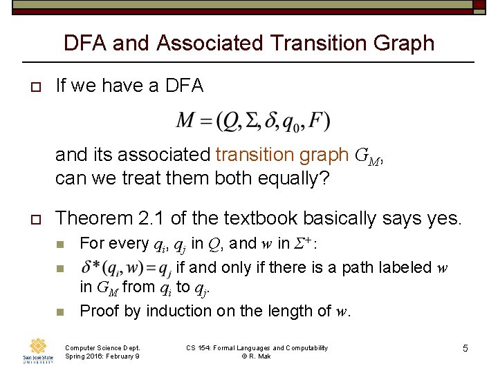 Cs 154 Formal Languages And Computability February 9