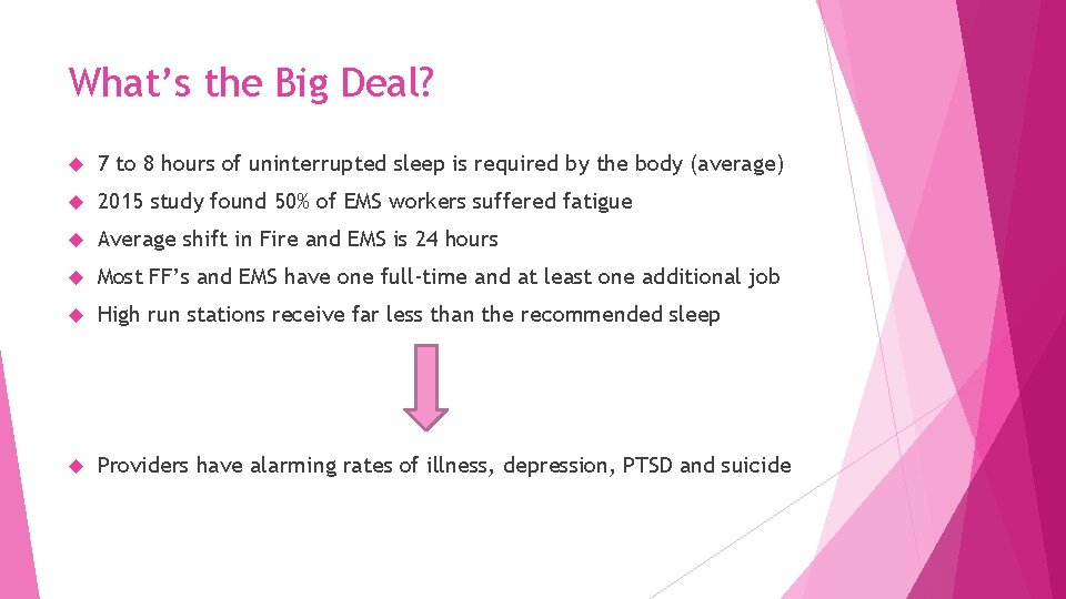 What’s the Big Deal? 7 to 8 hours of uninterrupted sleep is required by