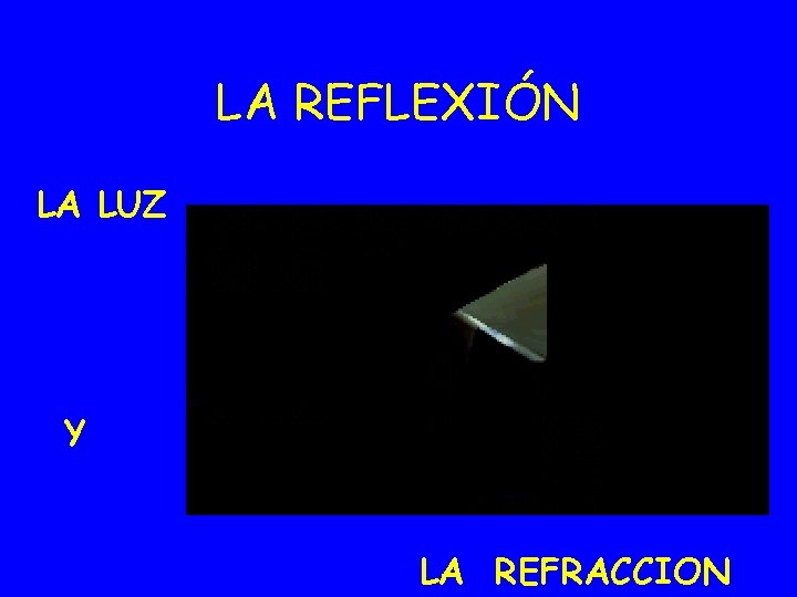 LA REFLEXIÓN LA LUZ Y LA REFRACCION 