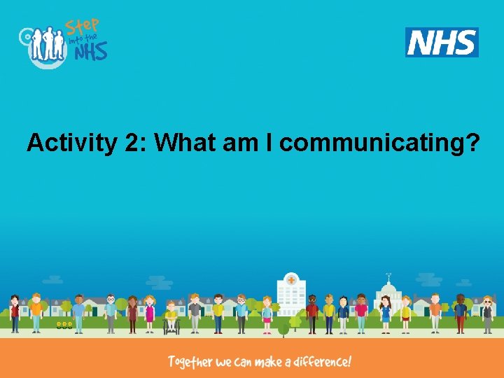 Activity 2: What am I communicating? 