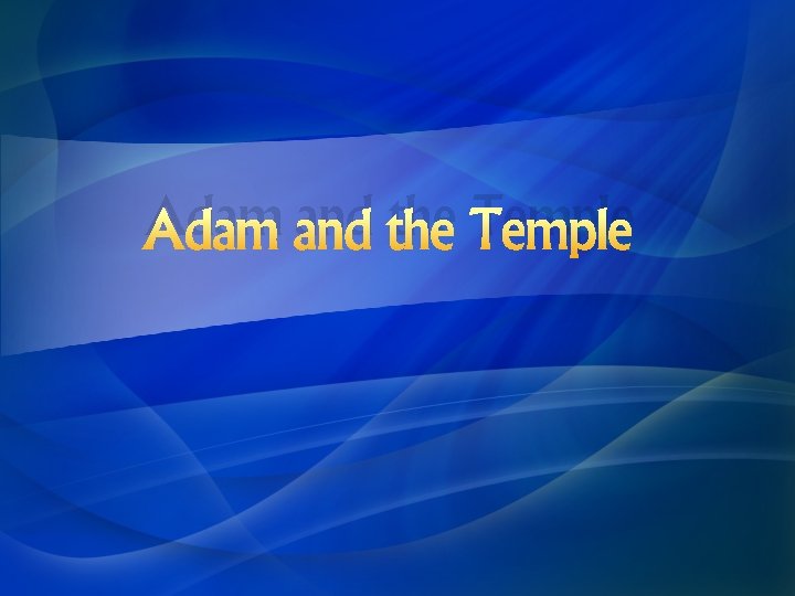 Adam and the Temple 