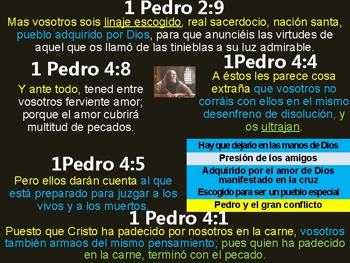 1 Pedro 2: 9 Mas vosotros sois linaje escogido, real sacerdocio, nación santa, pueblo 1 Pedro 2: 9 Mas vosotros sois linaje escogido, real sacerdocio, nación santa, pueblo