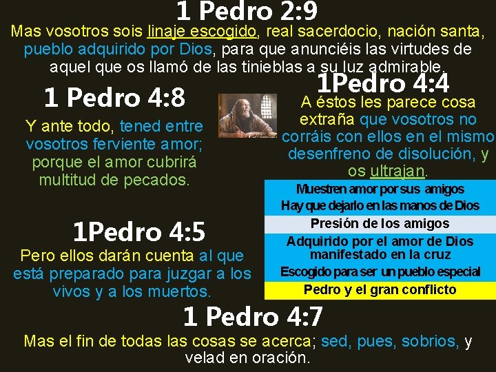 1 Pedro 2: 9 Mas vosotros sois linaje escogido, real sacerdocio, nación santa, pueblo