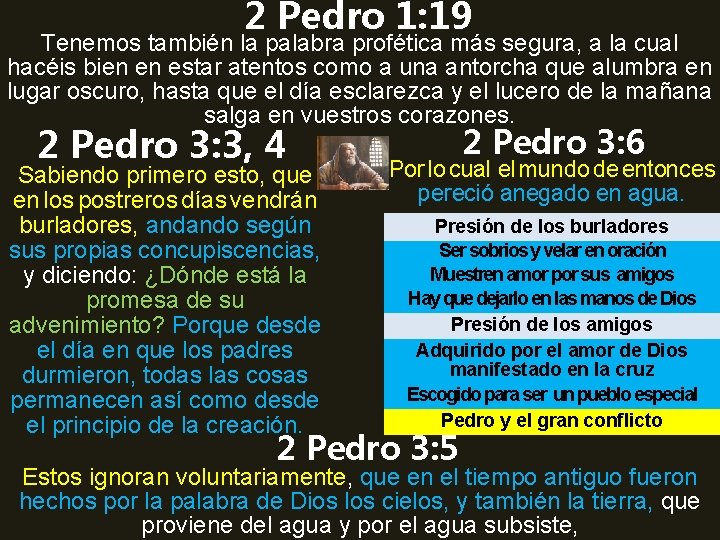 2 Pedro 1: 19 Tenemos también la palabra profética más segura, a la cual