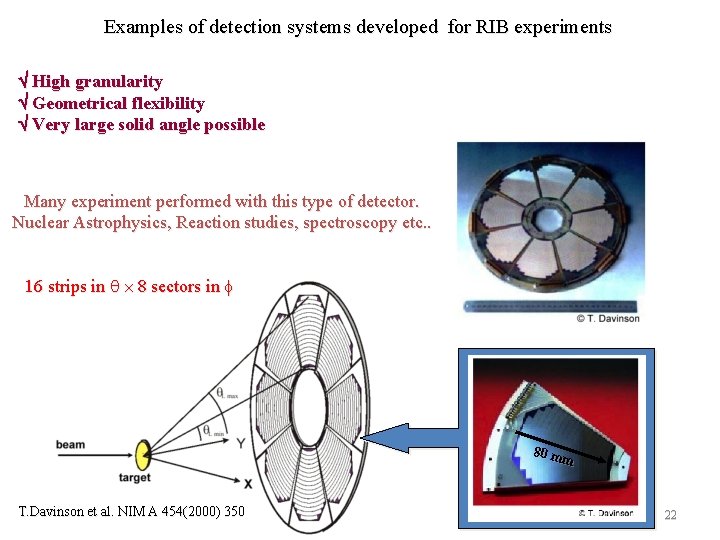 Examples of detection systems developed for RIB experiments High granularity Geometrical flexibility Very large