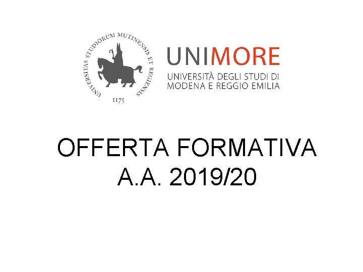 OFFERTA FORMATIVA A. A. 2019/20 