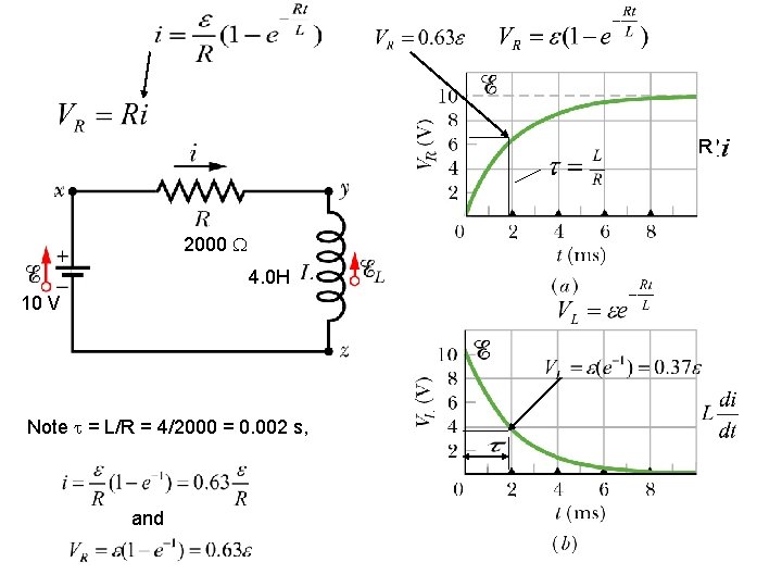 R 2000 4. 0 H 10 V Note t = L/R = 4/2000 =