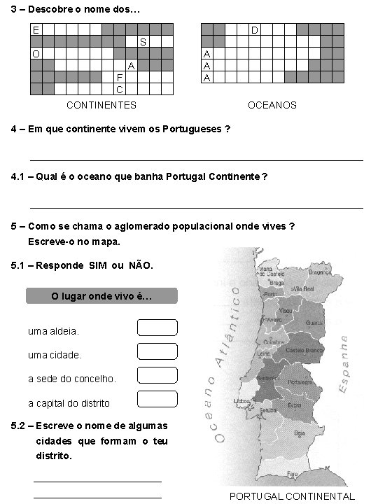 3 – Descobre o nome dos… E D S O A F C A