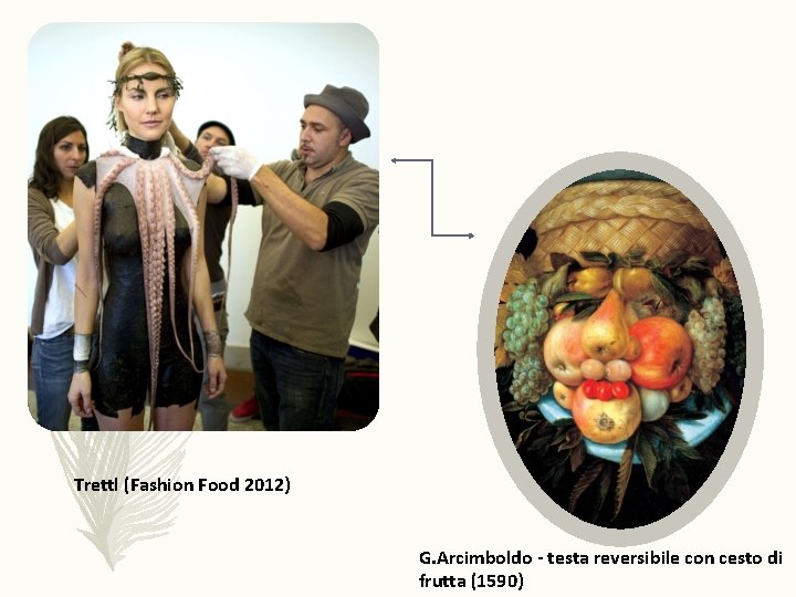 Trettl (Fashion Food 2012) G. Arcimboldo - testa reversibile con cesto di frutta (1590)