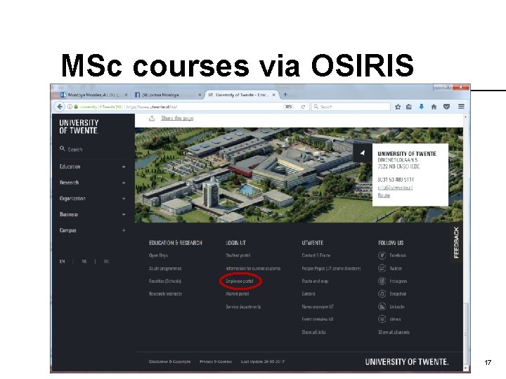 MSc courses via OSIRIS 02/03/2021 17 