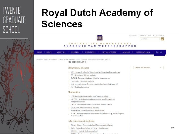 Royal Dutch Academy of Sciences 02/03/2021 22 