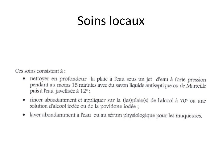 Soins locaux 