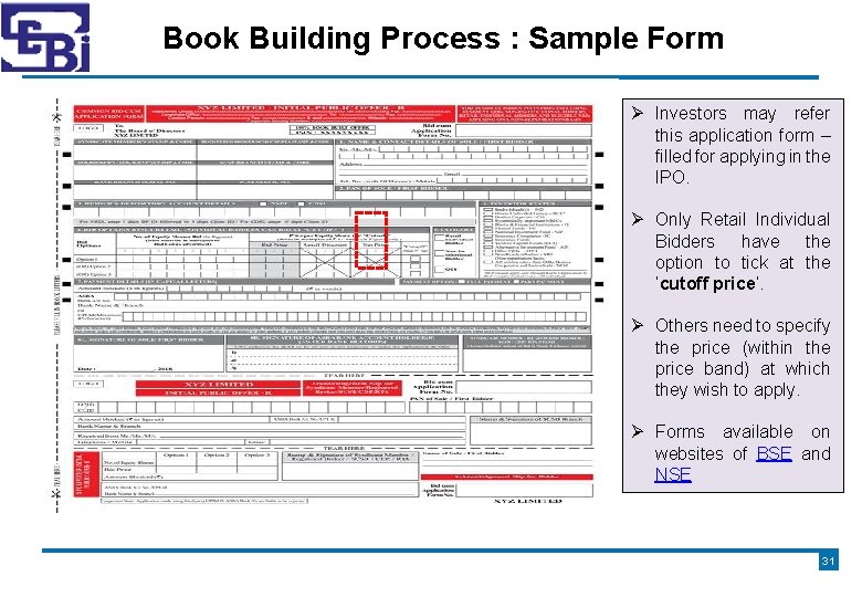 Book Building Process : Sample Form Investors may refer this application form – filled