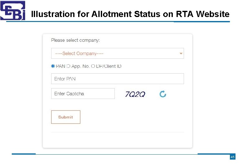 Illustration for Allotment Status on RTA Website 45 