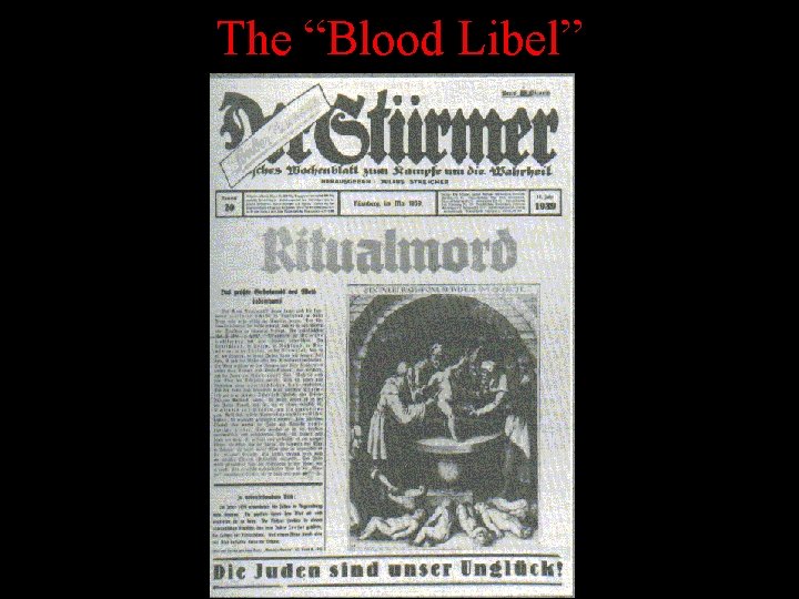 The “Blood Libel” The “Blood Libel”