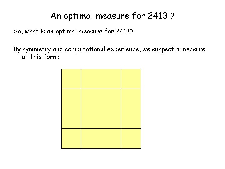 An optimal measure for 2413 ? So, what is an optimal measure for 2413?