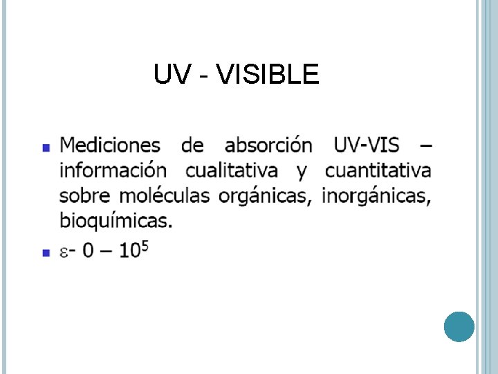 UV - VISIBLE 