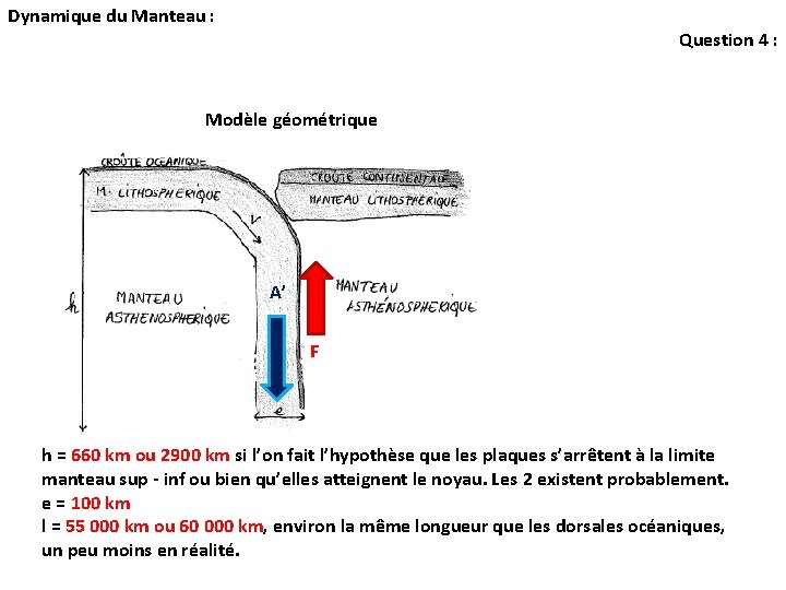 Dynamique du Manteau : Question 4 : Modèle géométrique A’ F h = 660 Dynamique du Manteau : Question 4 : Modèle géométrique A’ F h = 660