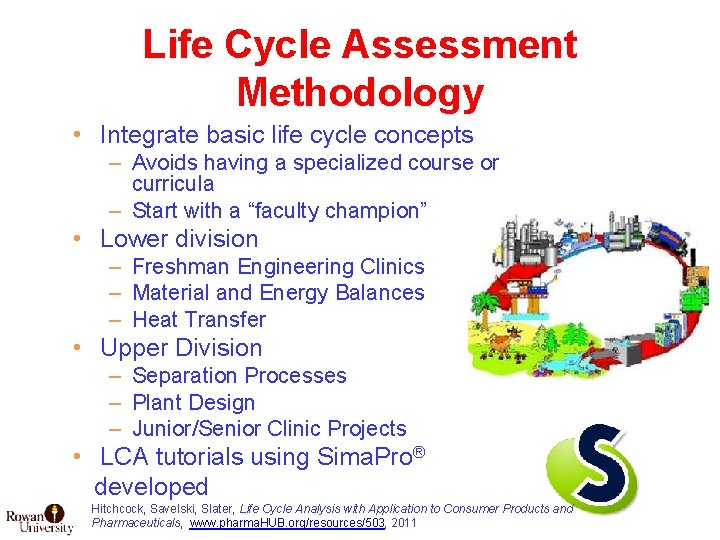 Life Cycle Assessment Methodology • Integrate basic life cycle concepts – Avoids having a