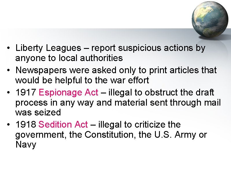  • Liberty Leagues – report suspicious actions by anyone to local authorities •