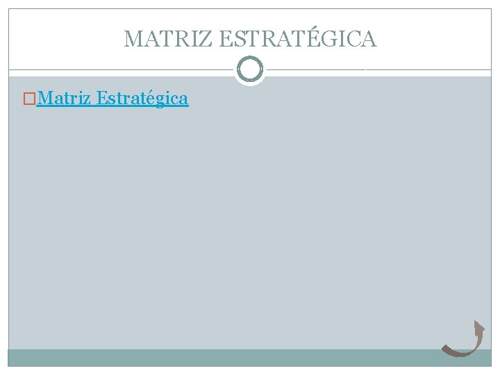 MATRIZ ESTRATÉGICA �Matriz Estratégica 