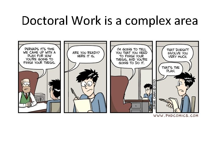 Doctoral Work is a complex area 