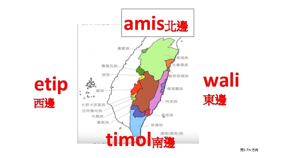 amis北邊 wali etip 東邊 西邊 timol南邊 秀1 -7 n-方向 