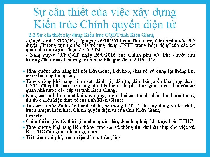 Sự cần thiết của việc xây dựng Kiến trúc Chính quyền điện tử 2.