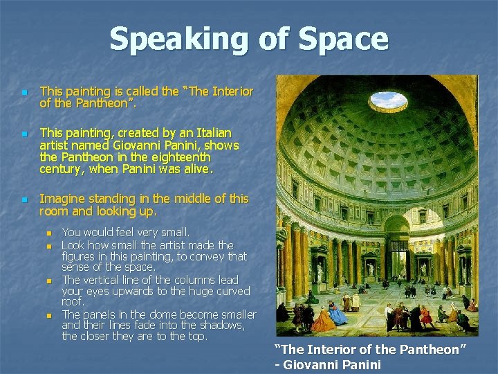 Speaking of Space n n n This painting is called the “The Interior of Speaking of Space n n n This painting is called the “The Interior of