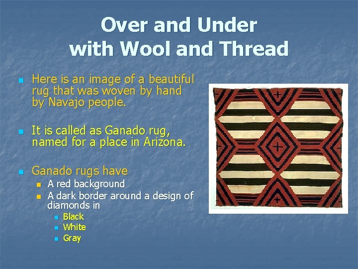 Over and Under with Wool and Thread n Here is an image of a Over and Under with Wool and Thread n Here is an image of a