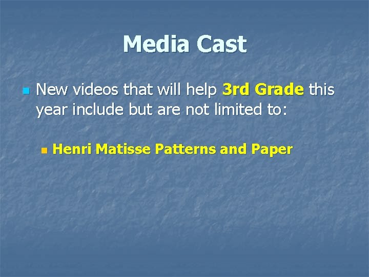 Media Cast n New videos that will help 3 rd Grade this year include Media Cast n New videos that will help 3 rd Grade this year include