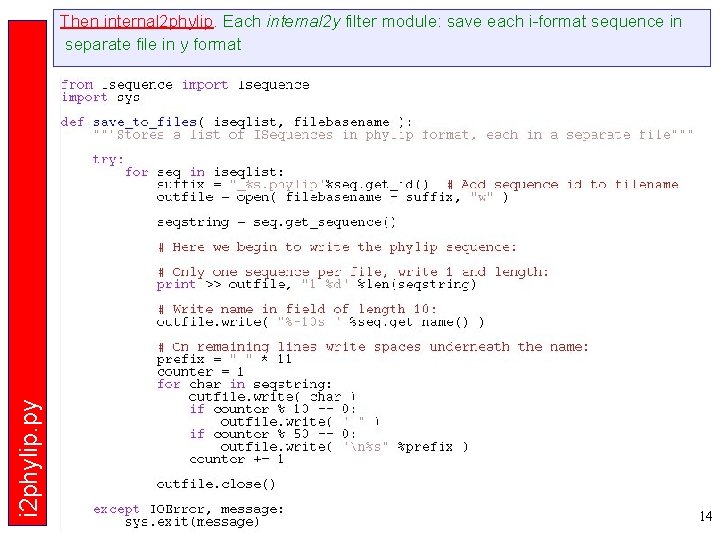 i 2 phylip. py Then internal 2 phylip. Each internal 2 y filter module: