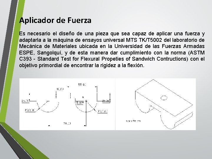 Aplicador de Fuerza Es necesario el diseño de una pieza que sea capaz de