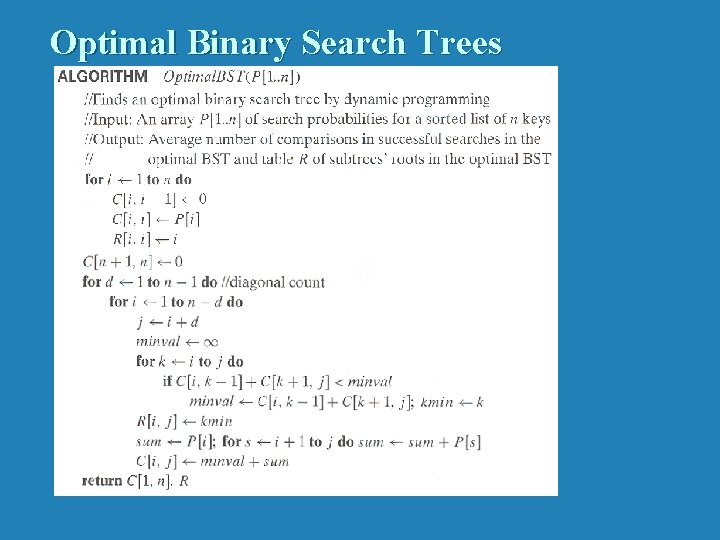 Optimal Binary Search Trees 