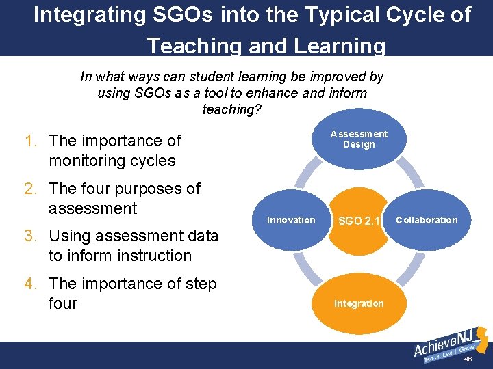 Integrating SGOs into the Typical Cycle of Teaching and Learning In what ways can
