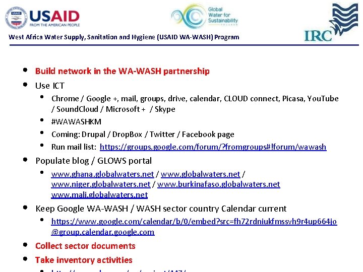 West Africa Water Supply, Sanitation and Hygiene (USAID WA-WASH) Program • • • Build West Africa Water Supply, Sanitation and Hygiene (USAID WA-WASH) Program • • • Build