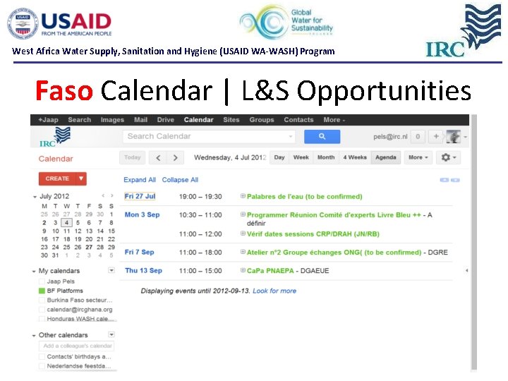 West Africa Water Supply, Sanitation and Hygiene (USAID WA-WASH) Program Faso Calendar | L&S West Africa Water Supply, Sanitation and Hygiene (USAID WA-WASH) Program Faso Calendar | L&S