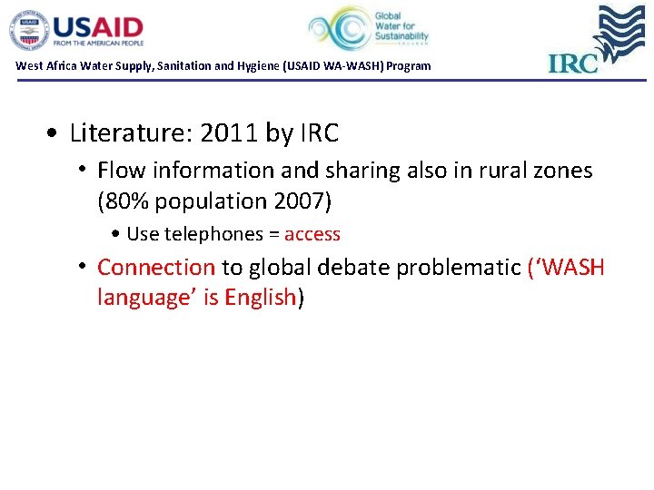 West Africa Water Supply, Sanitation and Hygiene (USAID WA-WASH) Program • Literature: 2011 by West Africa Water Supply, Sanitation and Hygiene (USAID WA-WASH) Program • Literature: 2011 by