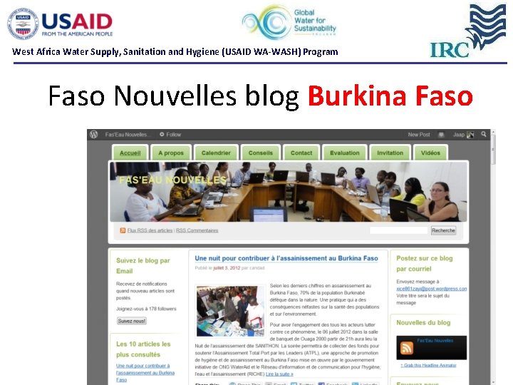 West Africa Water Supply, Sanitation and Hygiene (USAID WA-WASH) Program Faso Nouvelles blog Burkina West Africa Water Supply, Sanitation and Hygiene (USAID WA-WASH) Program Faso Nouvelles blog Burkina